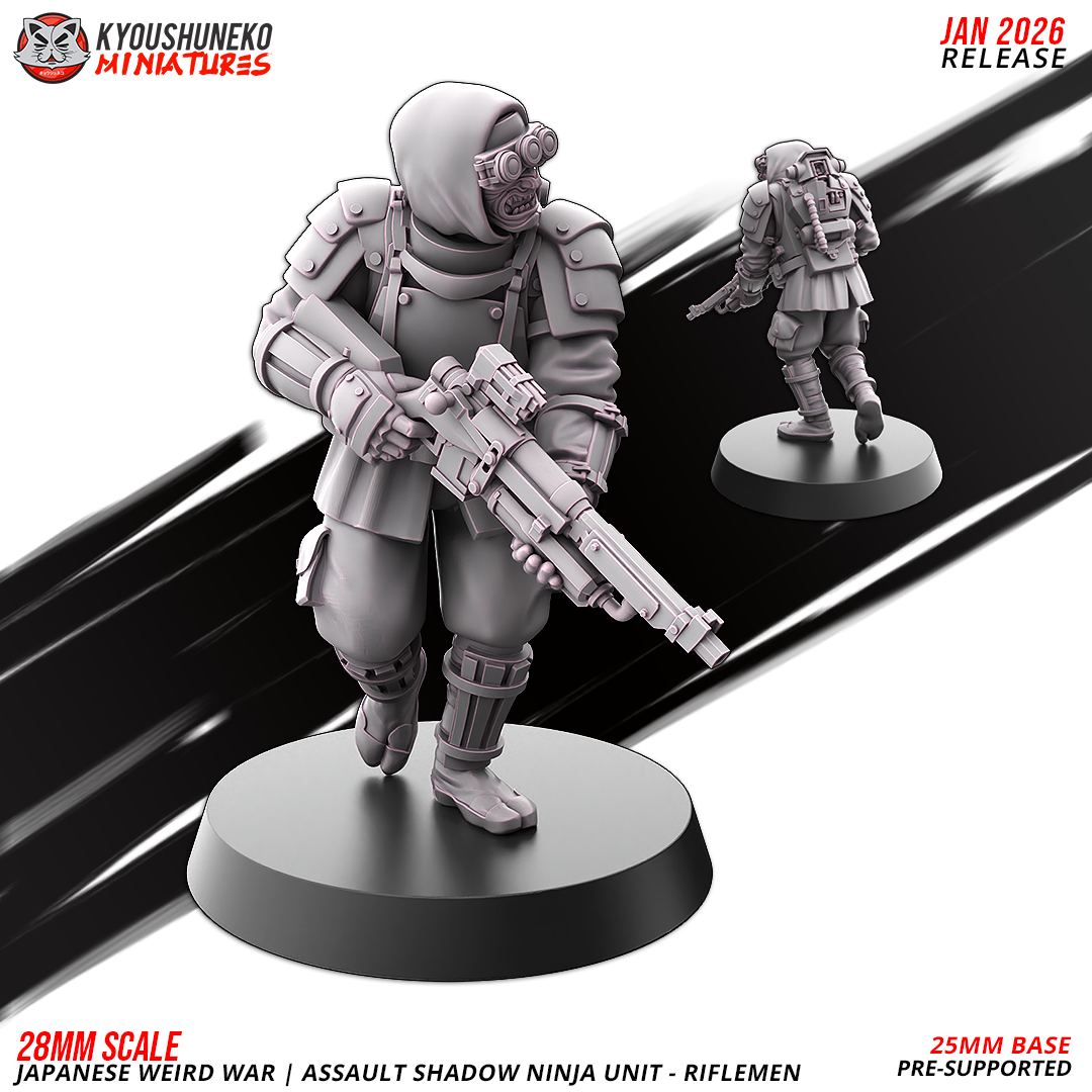 Japanese Assault Shadow Ninja – Rifleman | Imperial Japanese Army | Weird War II | Kyoushuneko Miniatures