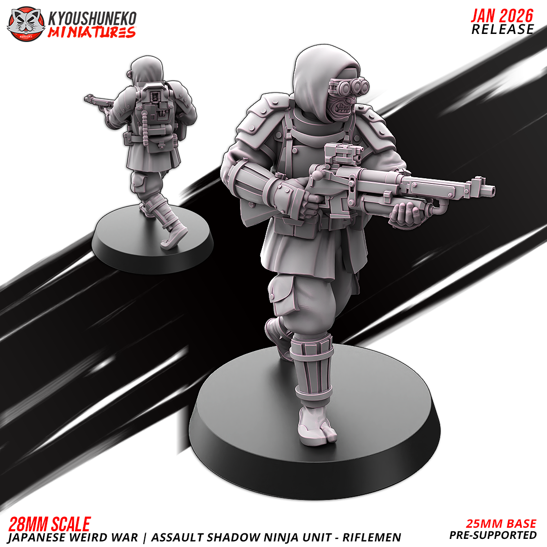 Japanese Assault Shadow Ninja – Rifleman | Imperial Japanese Army | Weird War II | Kyoushuneko Miniatures