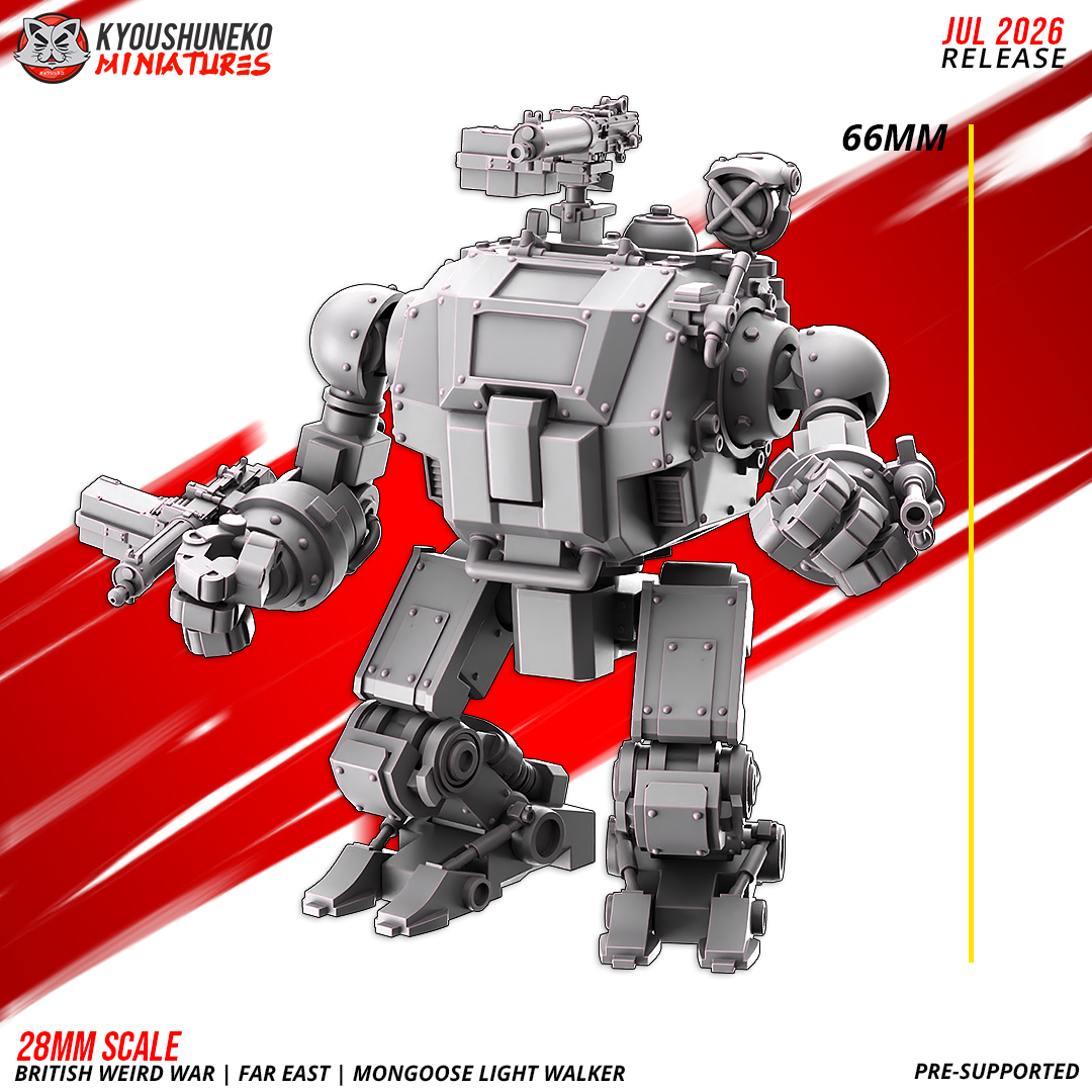 Mongoose Light Walker designer size reference: 66 mm tall at the original scale, by Kyoushuneko.