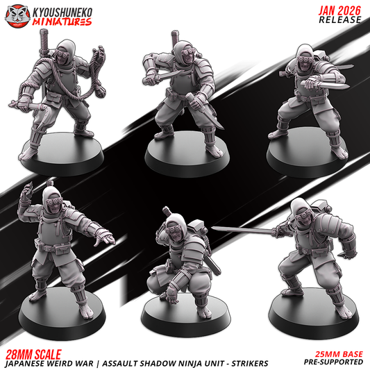 Japanese Assault Shadow Ninja – Melee | Imperial Japanese Army | Weird War II | Kyoushuneko Miniatures