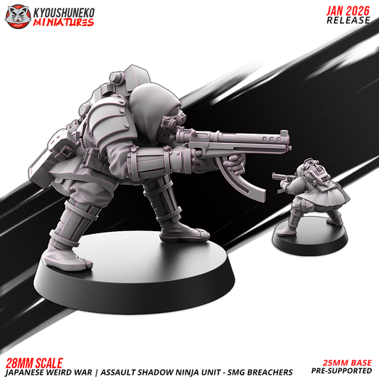 Japanese Assault Shadow Ninja – SMG | Imperial Japanese Army | Weird War II | Kyoushuneko Miniatures