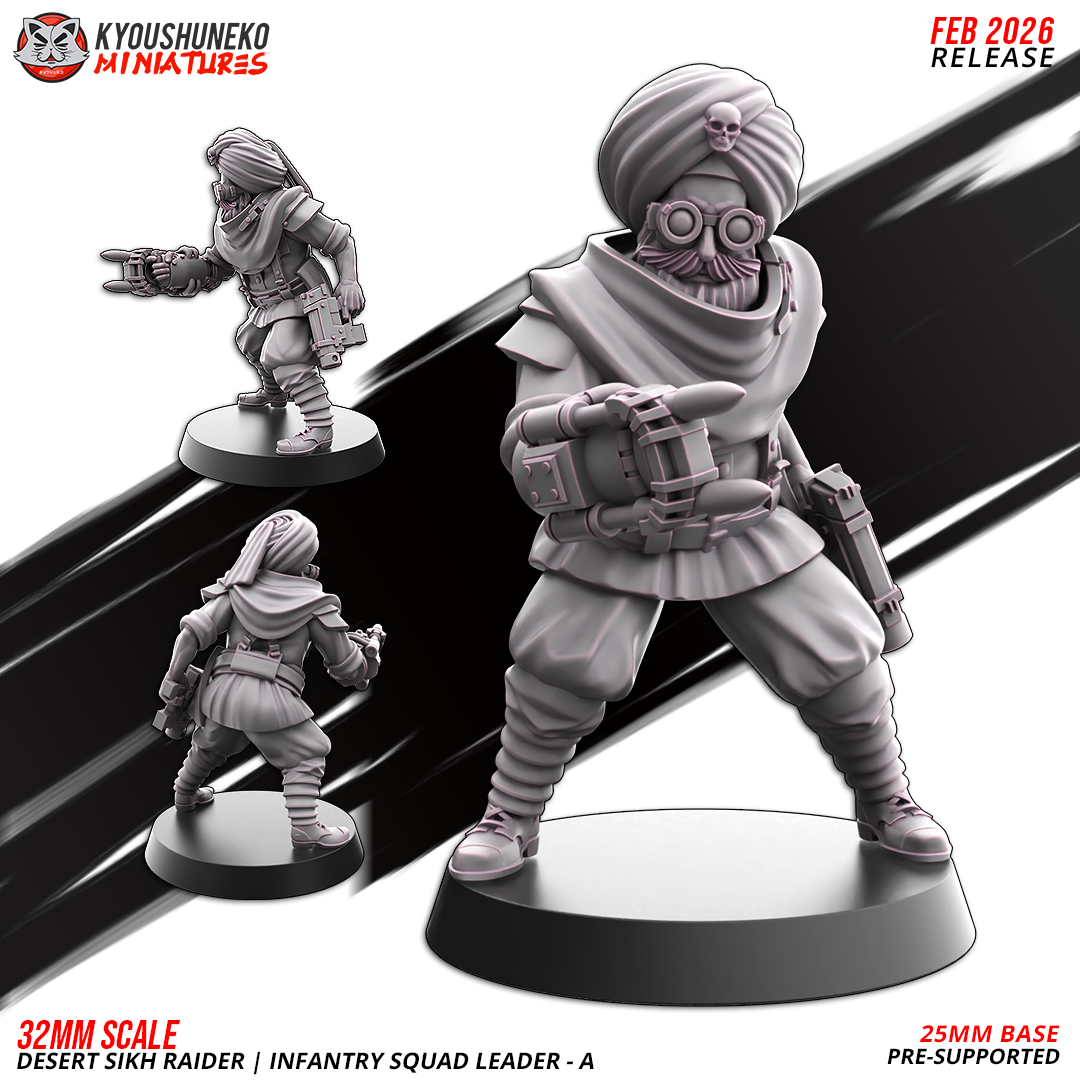 Desert Sikh Raider – Infantry Squad Leader | Sikh Desert Raiders | Kyoushuneko Miniatures