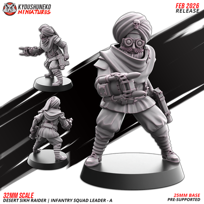 Desert Sikh Raider – Infantry Squad Leader | Sikh Desert Raiders | Kyoushuneko Miniatures
