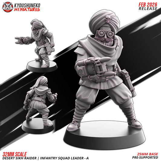 Desert Sikh Raider – Infantry Squad Leader | Sikh Desert Raiders | Kyoushuneko Miniatures