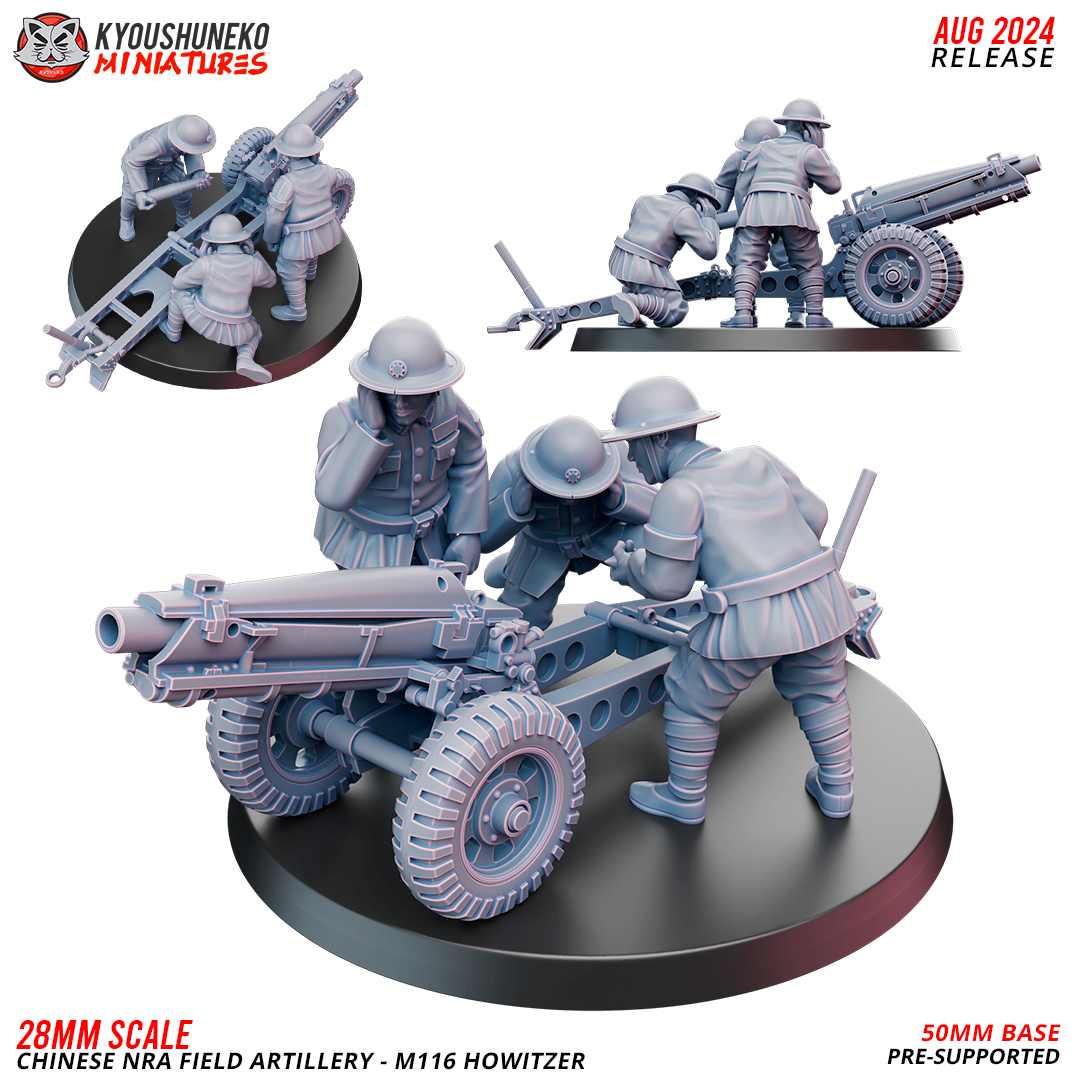 Chinese NRA Field Artillery - M116 Howitzer | China Burma India Theater | Kyoushuneko