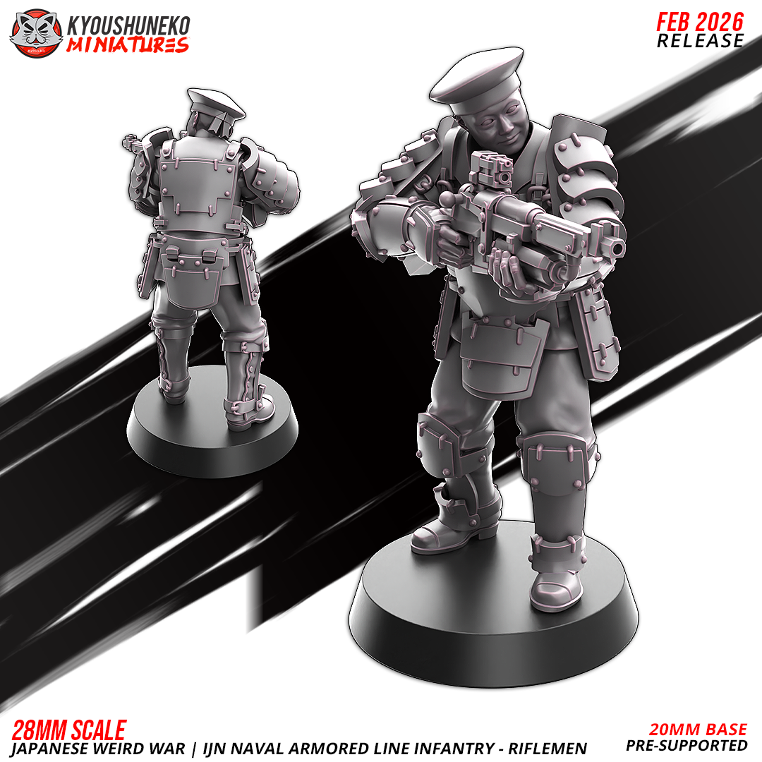 Japanese Weird War IJN Naval Armored Line Infantry – Riflemen | Imperial Japanese Army | Weird War II | Kyoushuneko Miniatures