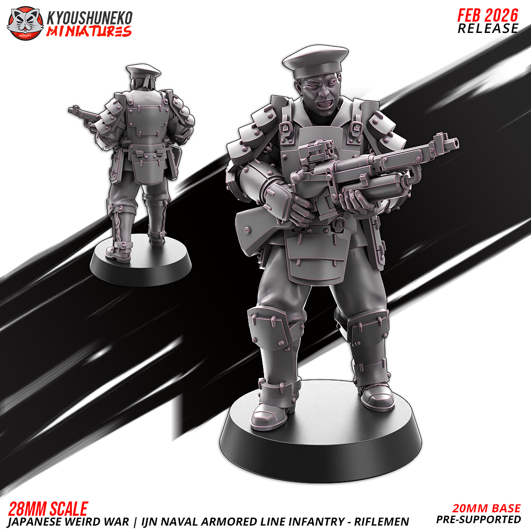 Japanese Weird War IJN Naval Armored Line Infantry – Riflemen | Imperial Japanese Army | Weird War II | Kyoushuneko Miniatures