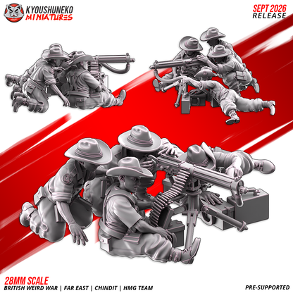 Chindit HMG Team, second designer view of the four crew around the tripod machine gun, by Kyoushuneko.