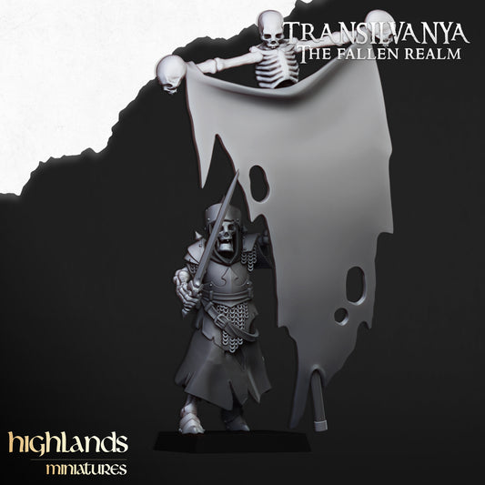 Skeletal Guard Command Unit | Transilvanya - The Fallen Realm | Highlands Miniatures