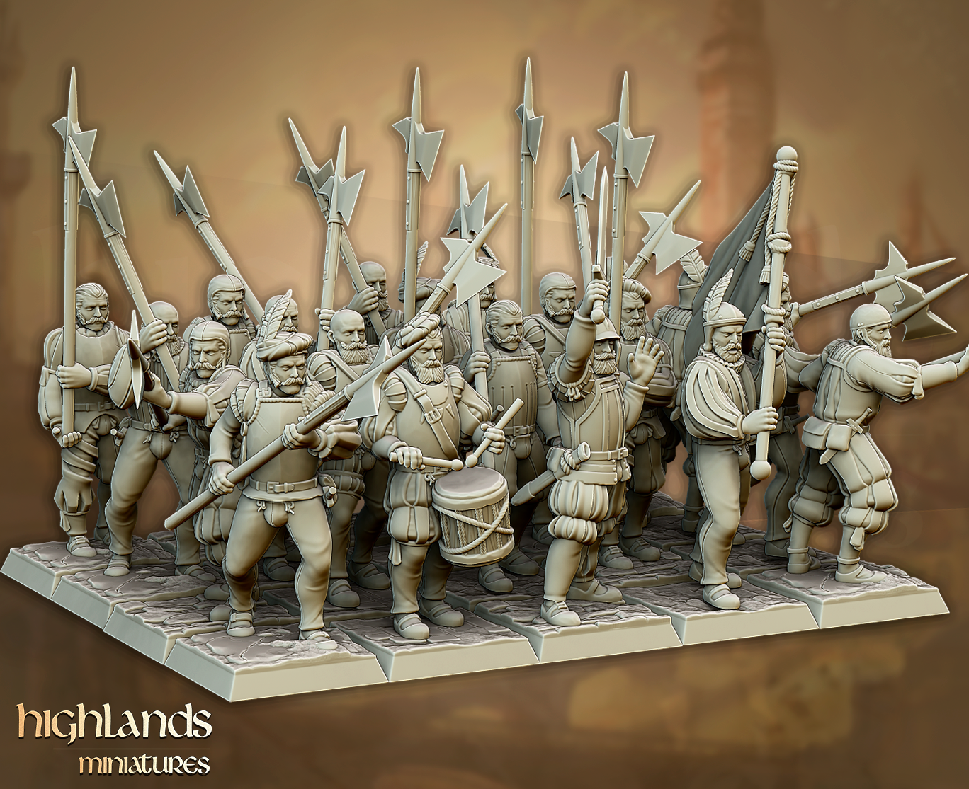 Imperial Halberdiers | Sunland, Empire of the Sun | Highlands Miniatures