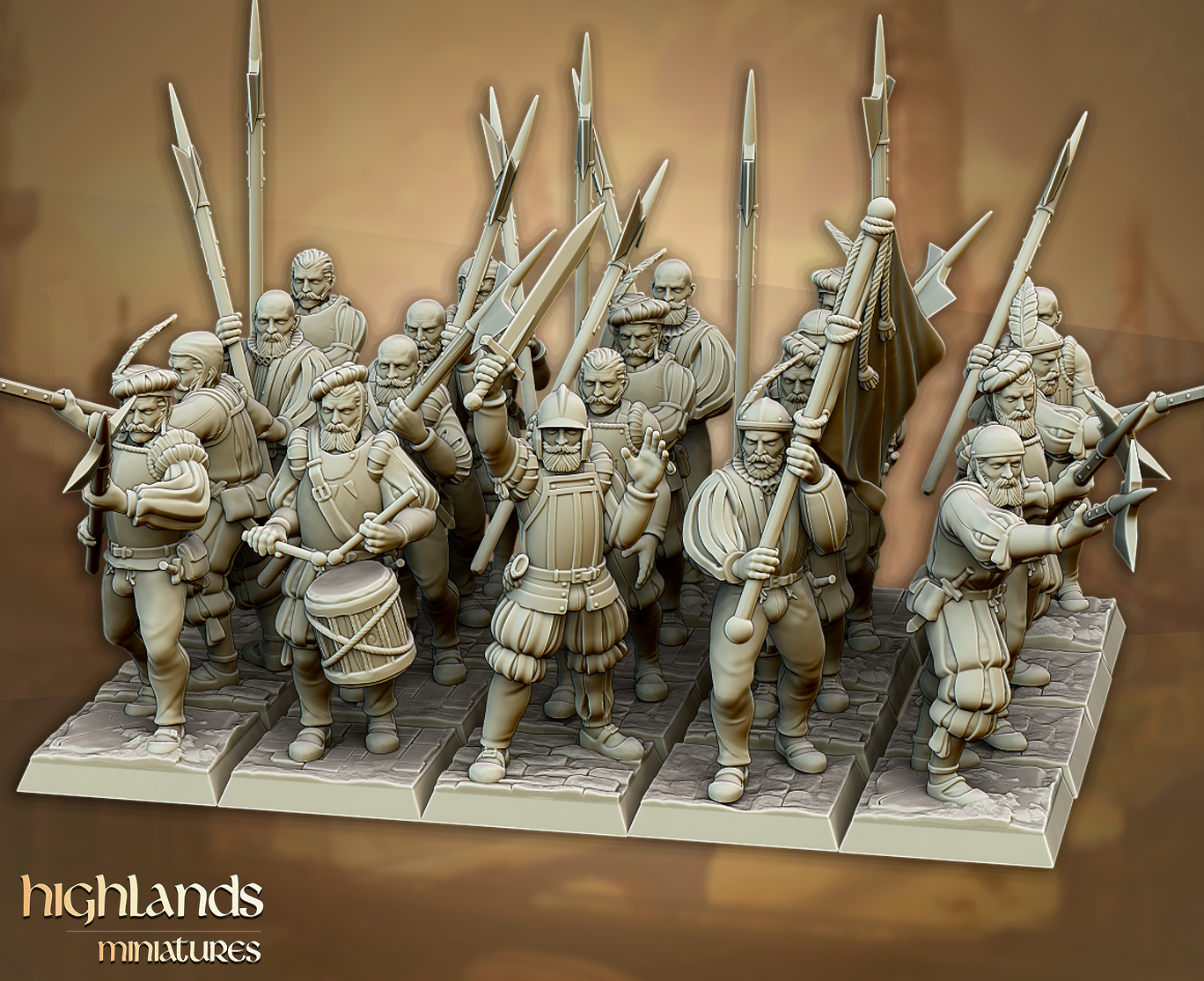 Imperial Halberdiers | Sunland, Empire of the Sun | Highlands Miniatures