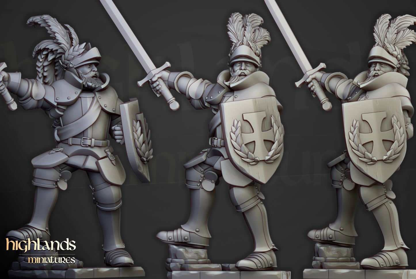 Sunland Knights Command Group | Sunland, Empire of the Sun | Highlands Miniatures