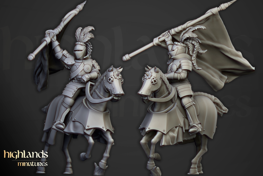 Sunland Mounted Knights Command Group | Sunland, Empire of the Sun | Highlands Miniatures