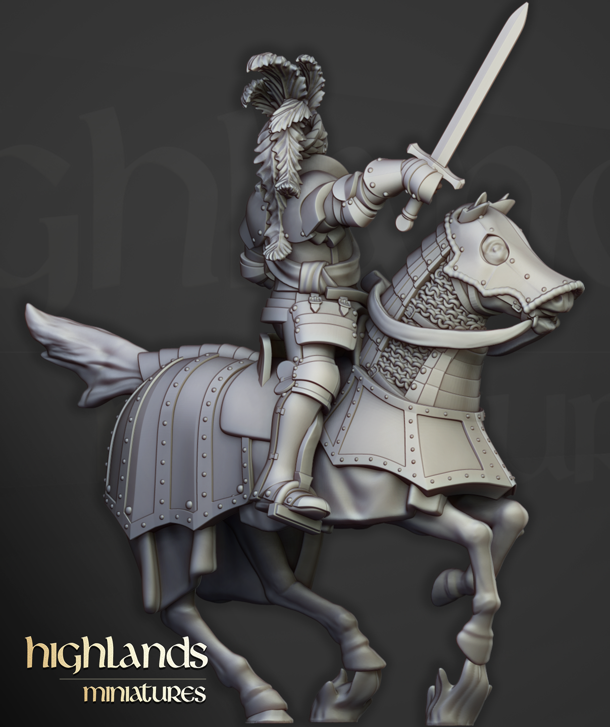 Sunland Mounted Knights Command Group | Sunland, Empire of the Sun | Highlands Miniatures