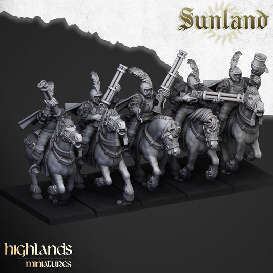 Sunland Repeater Gun Cavalry | Sunland, Empire of the Sun | Highlands Miniatures