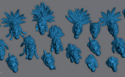 Bits - Amazon Heads | Amazons | Resin 3D Printed Miniature | Kyoushuneko