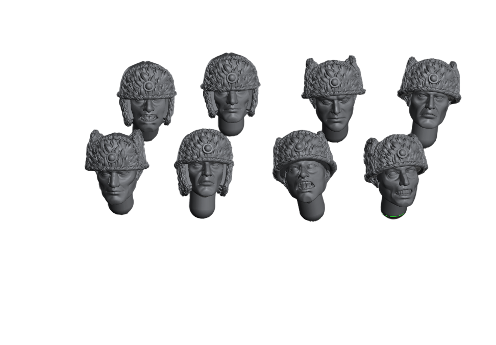 Bits - Heads (WW2 Infantry in Ushanka Hats) | Finland | Kyoushuneko Miniatures