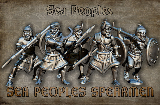 Sea Peoples Spearmen | Sea Peoples | Red Copper Miniatures