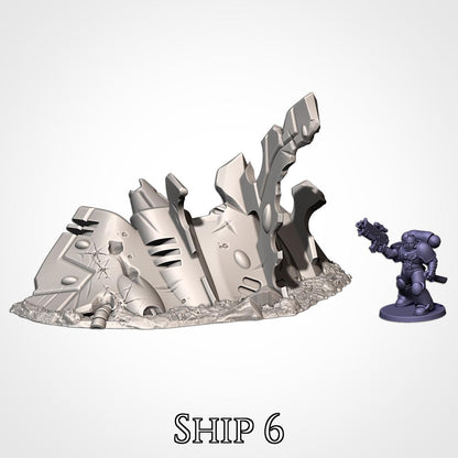 Crashed Xenos Spaceships | Scatter Terrain | Txarli Factory