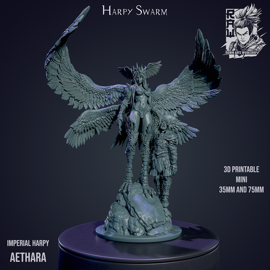 Harpy Swarm - Queen Aethara | NSFW or SFW | Resin 3D Printed Pinup | Ronin Arts Workshop