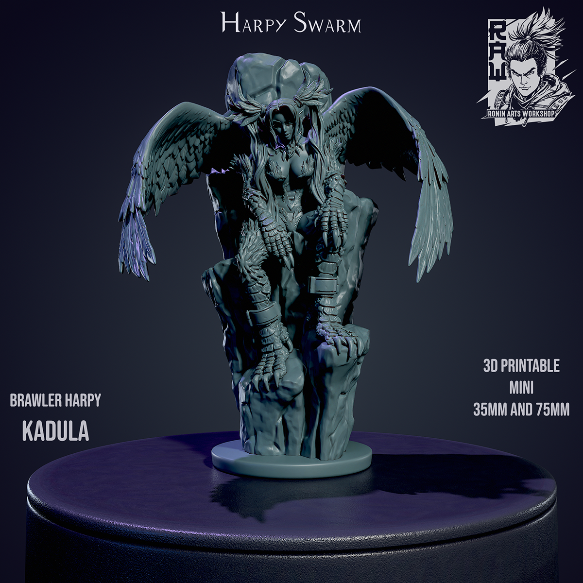 Harpy Swarm - Kadula | NSFW or SFW | Resin 3D Printed Pinup | Ronin Arts Workshop