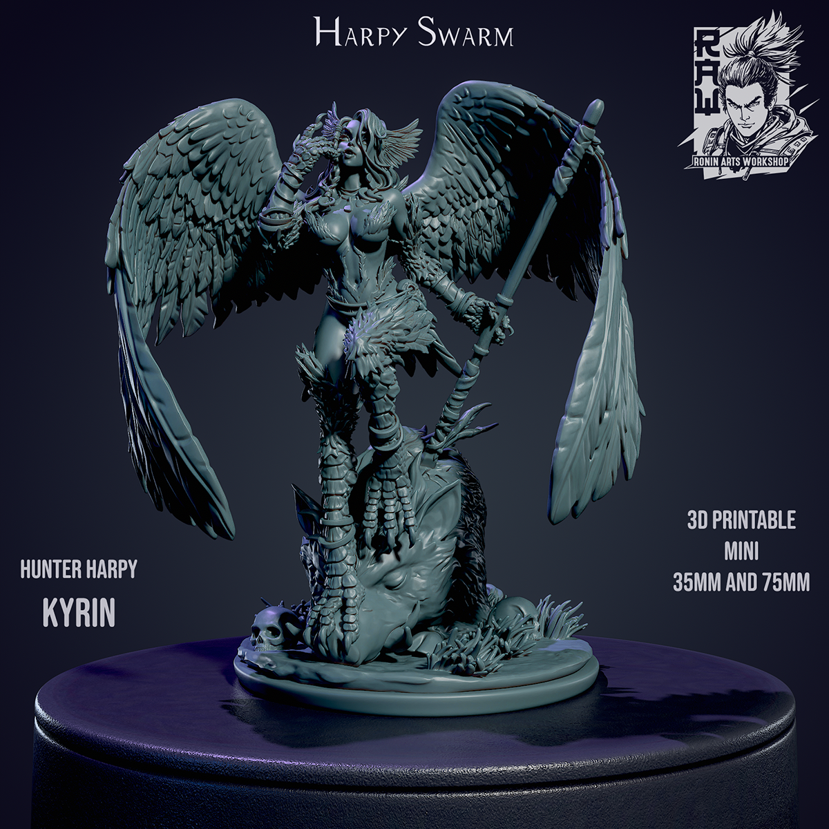 Harpy Swarm - Kyrin | NSFW or SFW | Resin 3D Printed Pinup | Ronin Arts Workshop