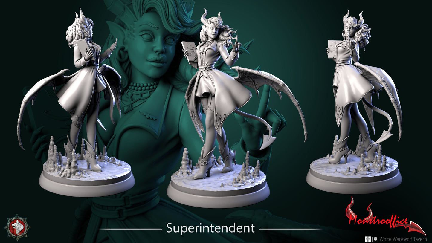 Superintendent | Monstrooffice | Multiple Scales | Resin 3D Printed Miniature | White Werewolf Tavern