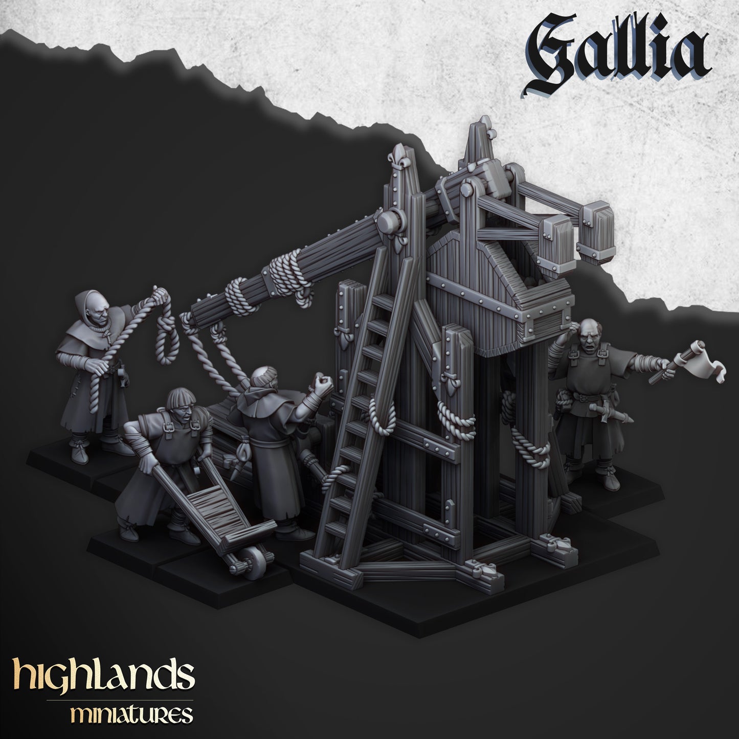 Gallian Trebuchet | Gallia, the Medieval Kingdom | Highlands Miniatures