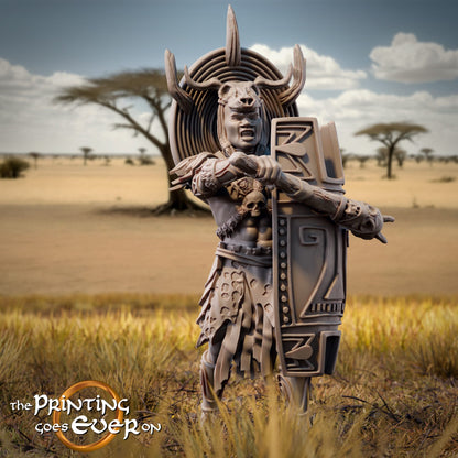 Tribal Warleader – On Foot and Mounted | Tribal Realms | MESBG | The Printing Goes Ever On