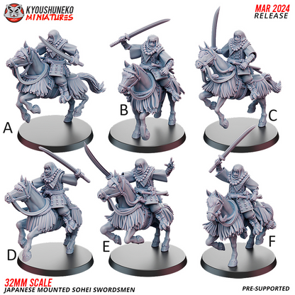 Mounted Sohei Monk Swordsmen