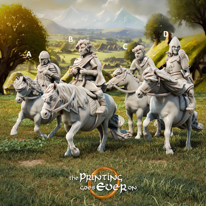 Four Halflings – Mounted | Halfling Rebellion | MESBG | The Printing Goes Ever On
