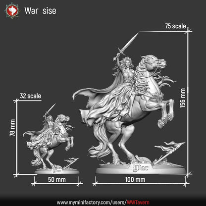 Render of War and the Eternal Tome Diorama | 32-75mm Dark Fantasy Centerpiece: War and the Eternal Tome, a dark-fantasy display diorama from White Werewolf's Sisters of the Apocalypse. 3D printed resin centerpiece, 32mm and 75mm.