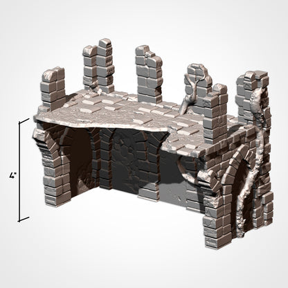 C-Shaped Ruin 8x4in: upper floor and interior view, 4 in ground storey (Txarli Factory render)