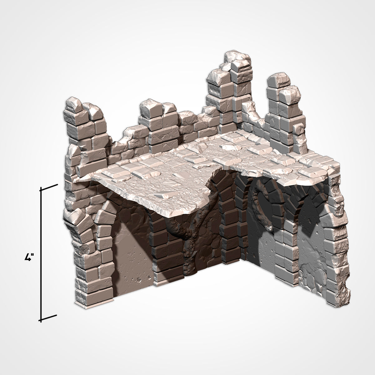 Corner Ruin 6x5in A: upper floor and interior view, 4 in ground storey (Txarli Factory render)