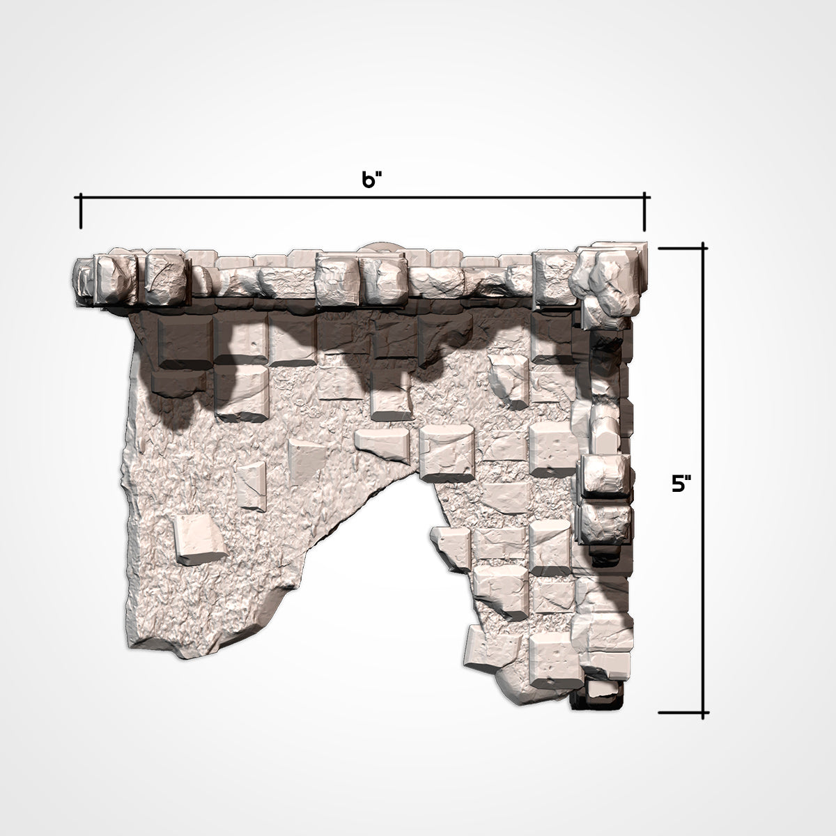Corner Ruin 6x5in A: top view, 6 x 5 in footprint (Txarli Factory render)