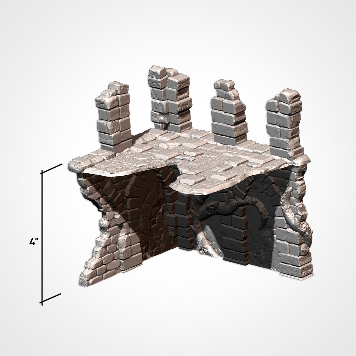 Corner Ruin 6x5in B: upper floor and interior view, 4 in ground storey (Txarli Factory render)
