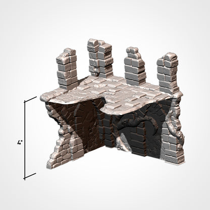 Corner Ruin 6x5in B: upper floor and interior view, 4 in ground storey (Txarli Factory render)