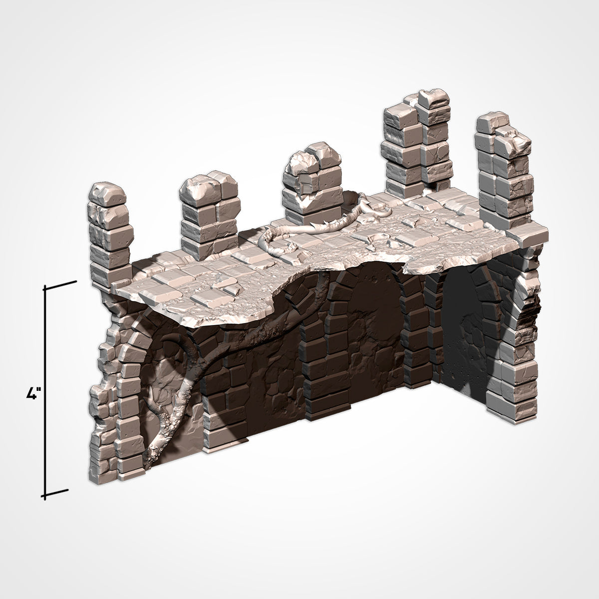 Corner Ruin 8x4in A: upper floor and interior view, 4 in ground storey (Txarli Factory render)