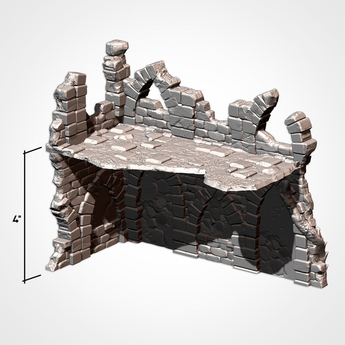 Corner Ruin 8x4in B: upper floor and interior view, 4 in ground storey (Txarli Factory render)