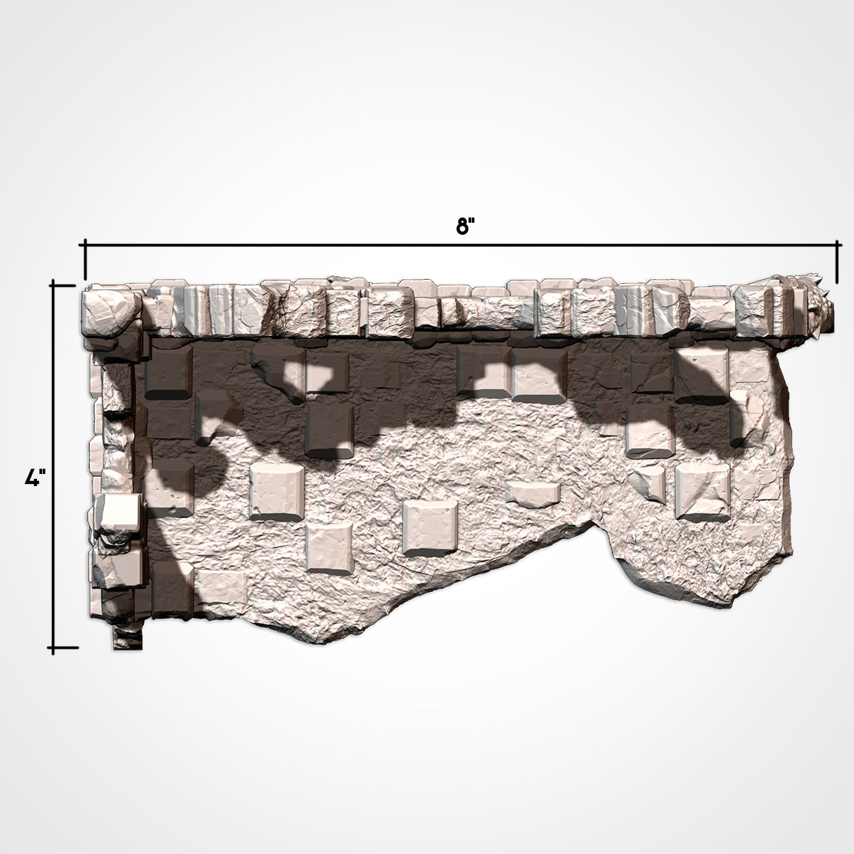 Corner Ruin 8x4in B: top view, 8 x 4 in footprint (Txarli Factory render)