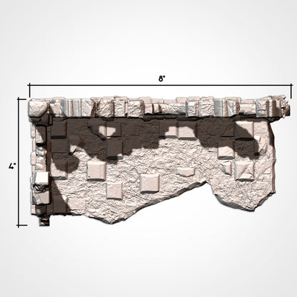 Corner Ruin 8x4in B: top view, 8 x 4 in footprint (Txarli Factory render)