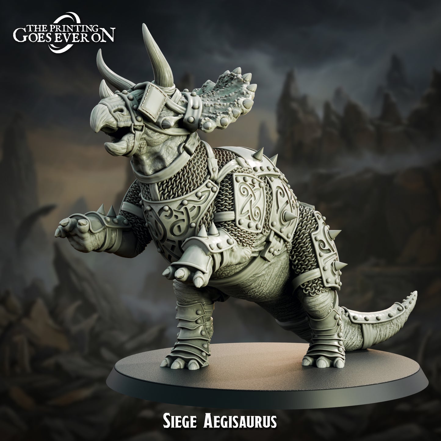 Siege Aegisaurus - armored ceratopsian orc war beast