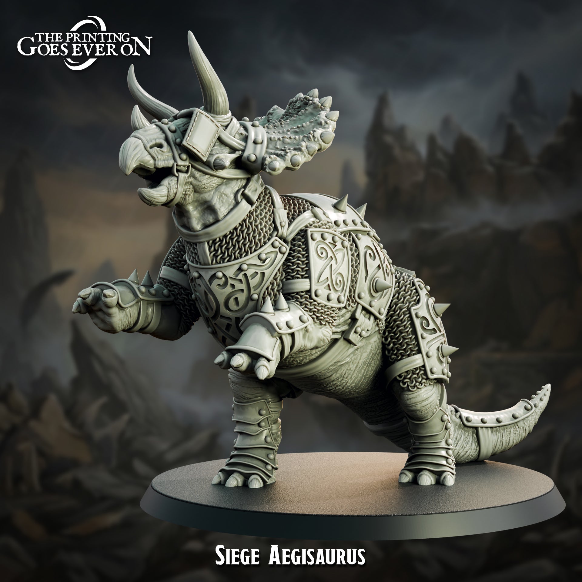Siege Aegisaurus - armored ceratopsian orc war beast