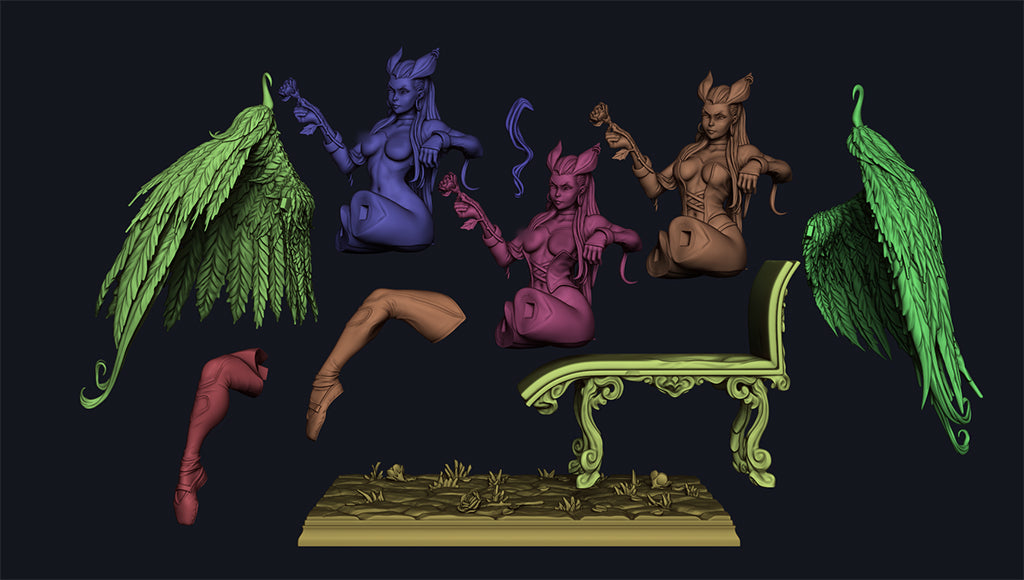 Succubus | Resin 3D Printed Pinup | Ronin Arts Workshop