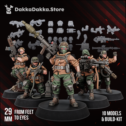 Alcat Rats Veterans Brigade painted squad of ten fixed-pose troopers with build kit parts
