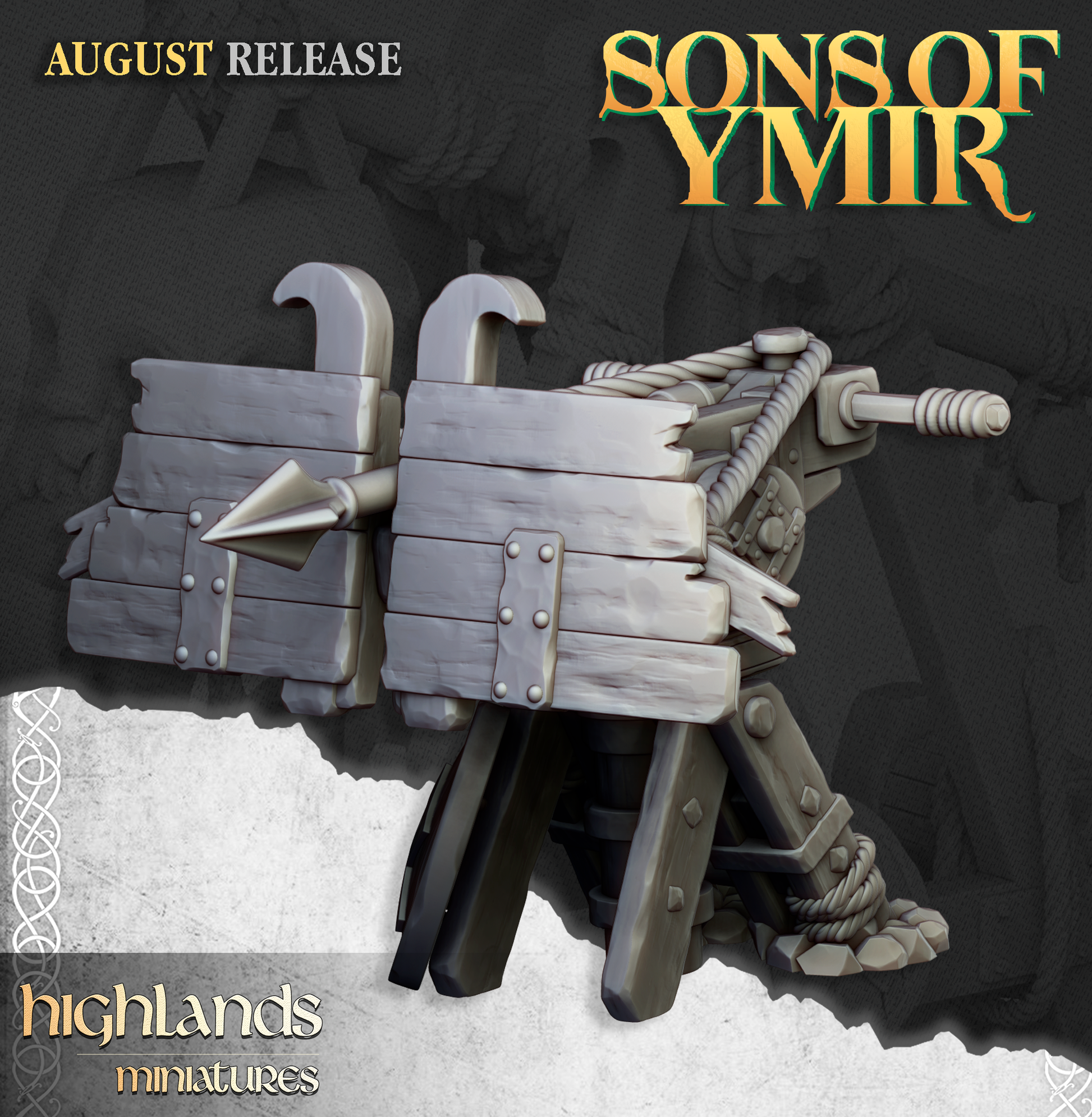 Dwarf ballista bolt thrower without crew, rear view