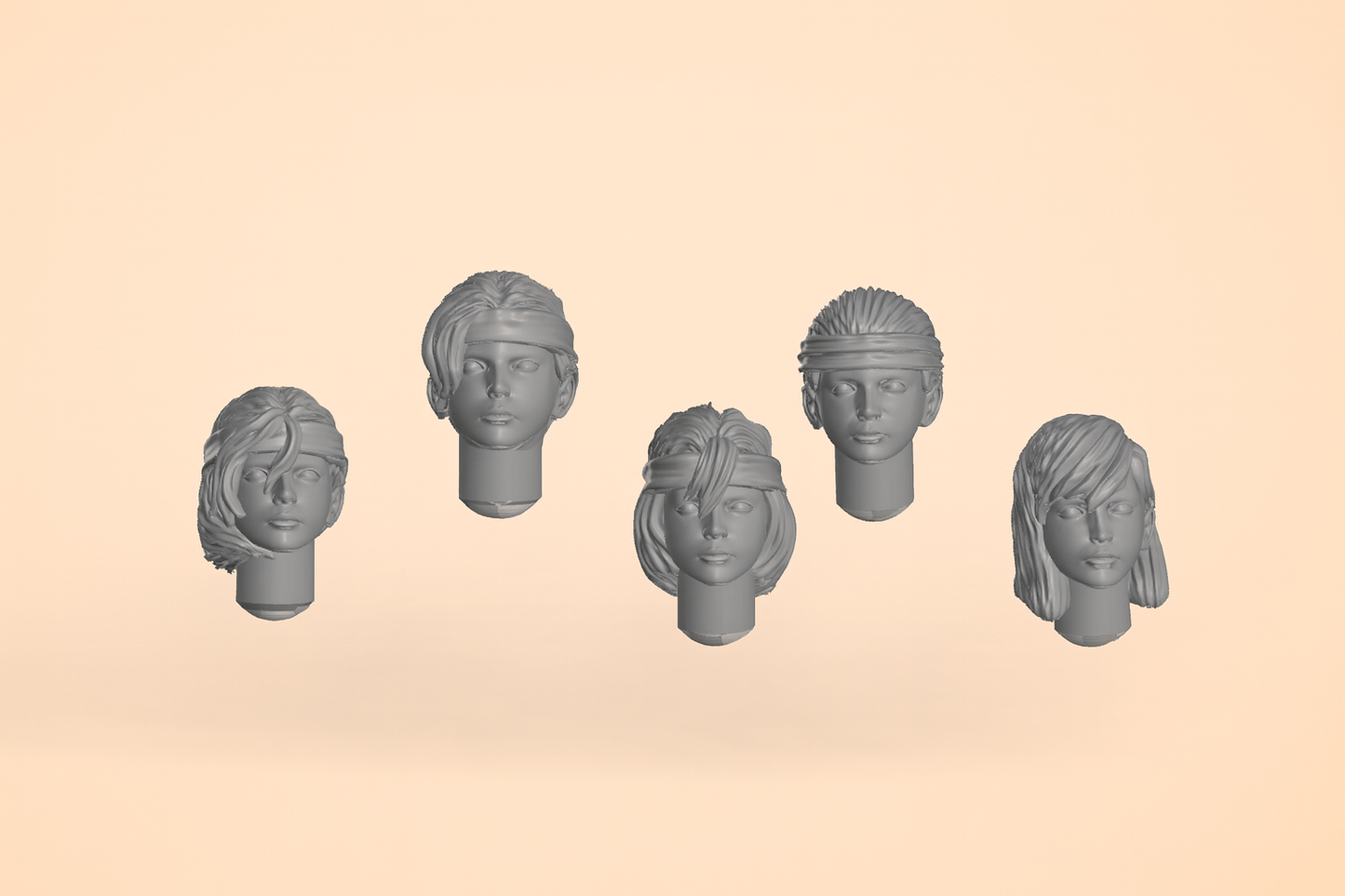 Nipponese Onna Bushi Matchlock Unit Heads | Nippon | Kyoushuneko Miniatures