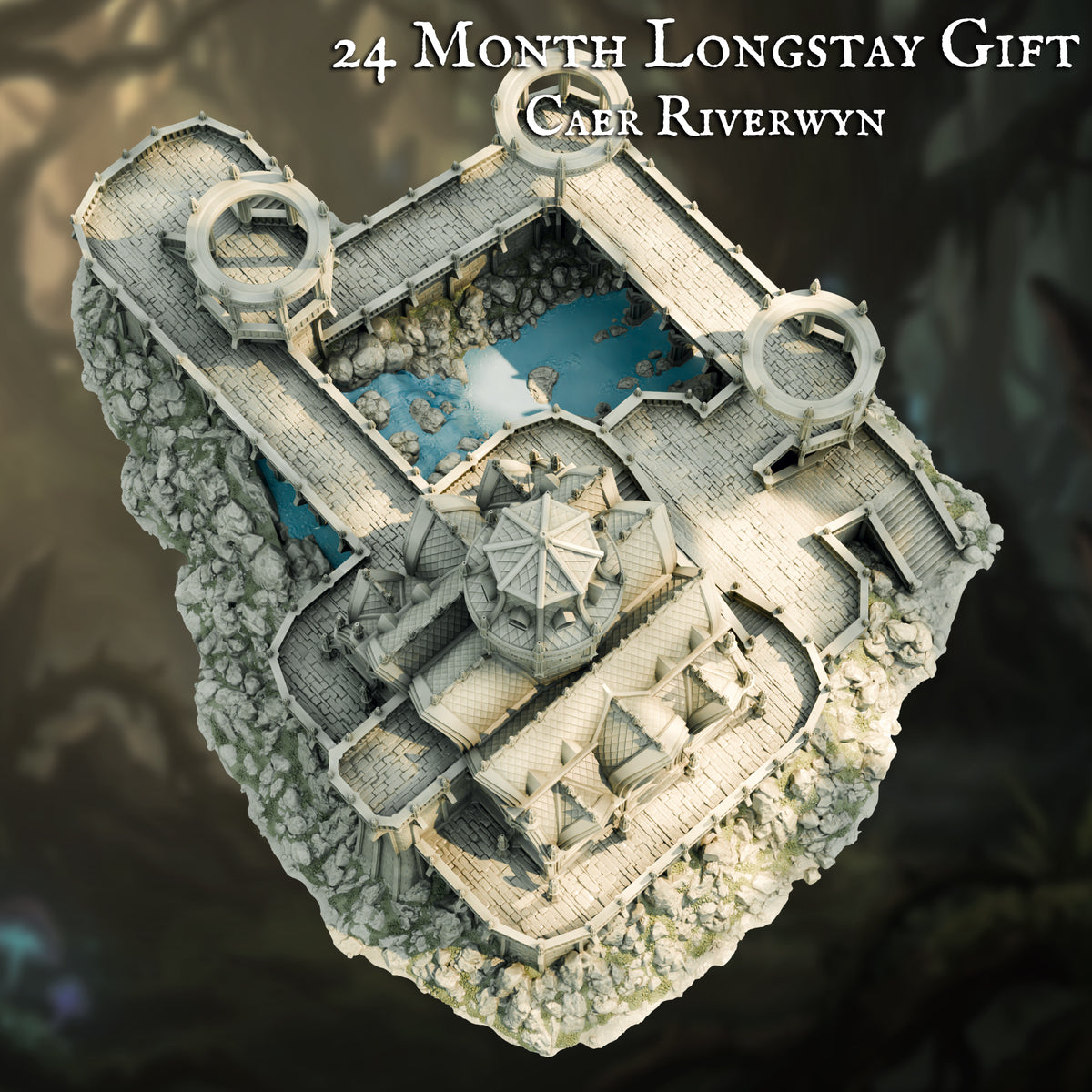 Caer Riverwyn Elven Palace, alternate view, The Printing Goes Ever On render