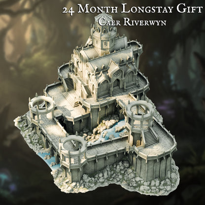 Caer Riverwyn Elven Palace, alternate view, The Printing Goes Ever On render