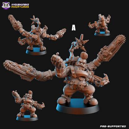 Dwarf Space Miners | Space Dwarfs / Squats / League of Votann | Resin 3D Printed Miniature | Kyoushuneko